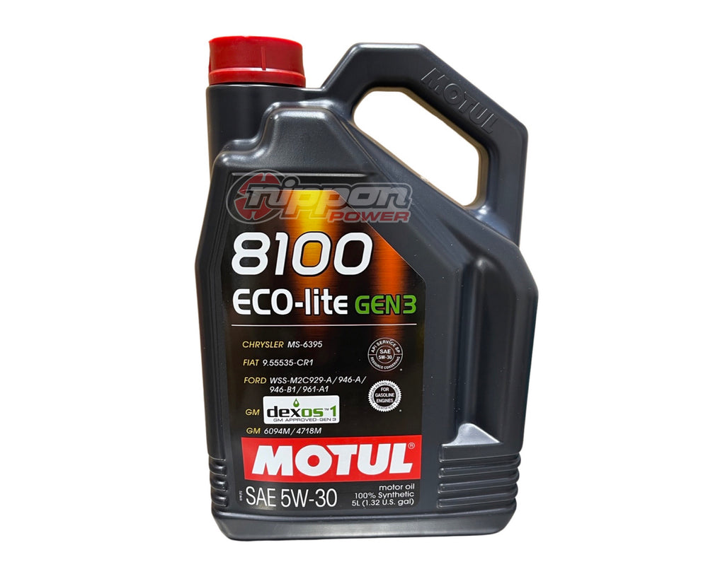 Motul 8100 5W30 ECO-LITE Motor Oil - 5L (1.3 gal.) - Dexos1-Gen3 - 111362