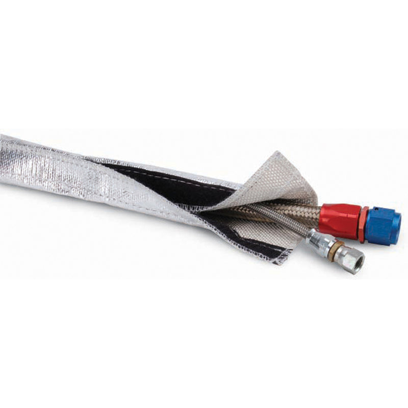 DEI Heat Shroud - 1" I.D. x 3ft - Aluminized Sleeving-hook & loop edge - 10405