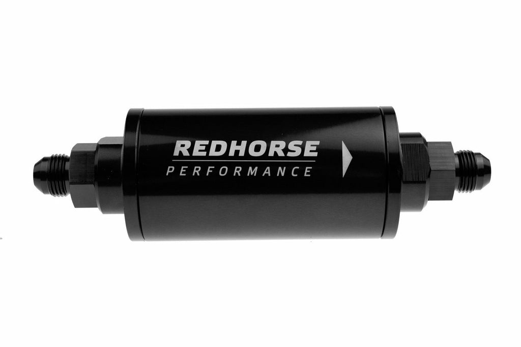 Redhorse Performance 6 Cylindrical In-Line Race Fuel Filter -8AN - Bl
