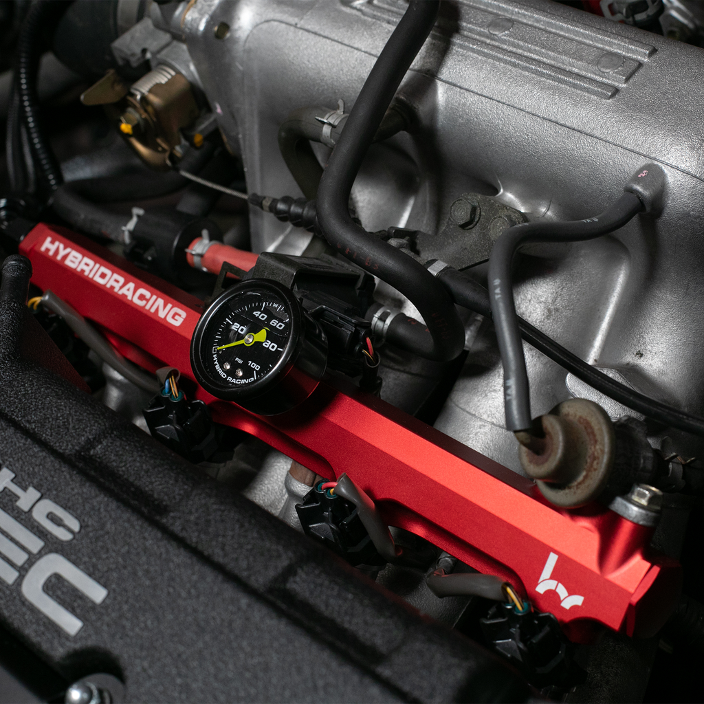 Hybrid Racing High-Flow Fuel Rail (B-Series / Universal) Dust Red - HY