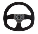 NRG Reinforced Steering Wheel - Suede Leather Steering Wheel w/ BLACK stitch - RST-009S