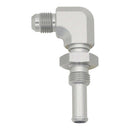 DeatschWerks 6AN Male Flare to 90-Degree 3/8 Inch Single Hose Barb - Anodized DW Titanium