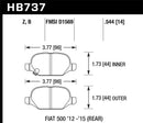 Hawk HPS 5.0 Street Rear Brake Pads - 12-15 Fiat 500 Abarth - HB737B.544