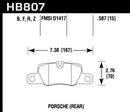 Hawk Ceramic Street Rear Brake Pads - 2014 Porsche 911 - HB807Z.587