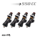 Blox Racing Eco-Fi Street Injectors 550cc/min w/1/2in Adapter Honda B/D/H Series (Set of 4) - BXEF-06514.11-550-4