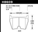 Hawk HPS 5.0 Street Front Brake Pads - 08-11 Audi R8/07-08 RS4/03-04 RS6 / 02-03 VW Phaeton - HB609B.572