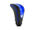 MOMO Combat Evo Shift Knob with Black Leather, Blue Insert and Stitching