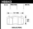 Hawk HPS 5.0 Street Front Brake Pads - 2018 Chevrolet Camaro ZL1 - HB843B.604
