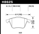 Hawk HPS 5.0 Street Front Brake Pads - 2001-2010 Audi S3 European - HB625B.760