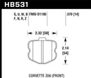 Hawk DTC-80 Race Front Brake Pads - 06-13 Chevy Corvette Z06 - HB531Q.570