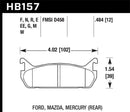 Hawk DTC-30 Race Rear Brake Pads - 91-96 Ford Escort / 90-93 Mazda Miata / 90-94 Protege / 91-96 Mer Tr - HB157W.484
