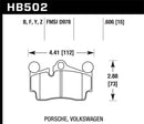 Hawk HPS 5.0 Street Rear Brake Pads - 2007-2014 Audi Q7 Premium - HB502B.606