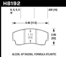 Hawk DTC-70 Race Brake Pads - AP Racing CP4567 / CP5040-10/11/12/13S4 / CP5100 / CP5108 / CP6760 - HB192U.620