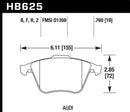 Hawk HPS 5.0 Street Front Brake Pads - 2001-2010 Audi S3 European - HB625B.760