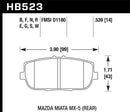 Hawk DTC-60 Race Brake Pads - 06-11 Mazda Miata MX-5 Rear - HB523G.539