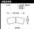 Hawk DTC-70 Race Brake Pads - Brembo Disc w/ 1.140in Thickness - HB348U1.14