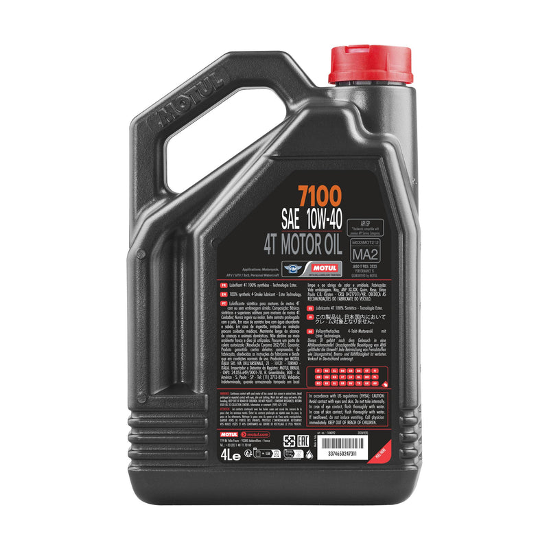 Motul 7100 4T 10W40 4-Stroke Motorcycle Motor Oil - 4L (4.20qt) - 104092