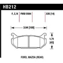 Hawk HPS Rear Pads - Ford, Mazda - HB212F.535-XXX **CLEARANCE**