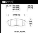 Hawk HPS Street Front Brake Pads - 03-04 G35/03-05 G35X/ 02-05 350z w/o Brembo - HB268F.665