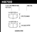 Hawk DTC-30 Race Front Brake Pads - 06-07 Subaru Impreza WRX - HB700W.562
