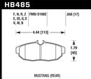 Hawk HP+ Sport Rear Brake Pads - 05-07 Ford Mustang GT & V6 - HB485N.656