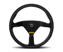 MOMO MOD78 320mm Black Leather Steering Wheel with Black Spokes