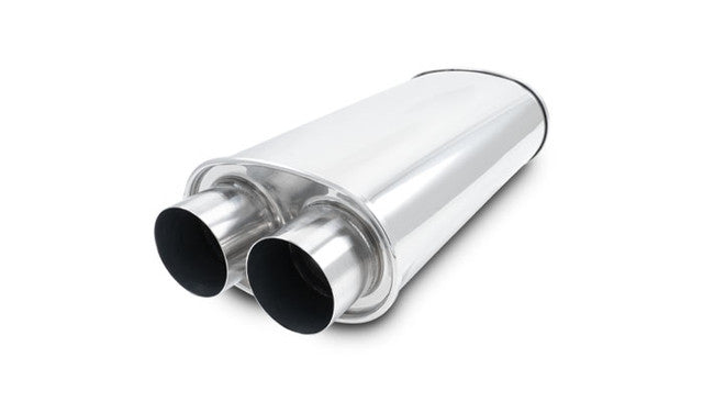 Vibrant STREETPOWER Oval Muffler, 3.00" Inlet / 19" Long (Dual In-Out)  - 10536