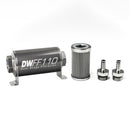 DeatschWerks Stainless Steel 3/8 Inch 100 Micron Universal Inline Fuel Filter Housing Kit (110mm)