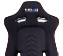 NRG "The Arrow" NRG Cloth Sport Seat Black w/ Red Stitch w/ logo - RSC-800L/R