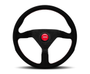 MOMO Montecarlo Alcantara 320mm Steering Wheel with Black/Red Stitch and Black Spokes