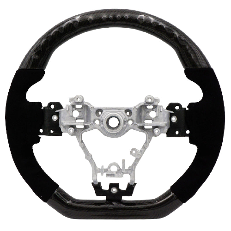 Blox Racing 15-21 Subaru WRX/STI Carbon/Alcantara Steering Wheel Black Stitching - BXSW-50010-B