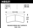 Hawk DTC-70 Race Brake Pads - Wilwood Superlite - HB521U.800