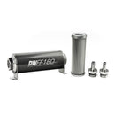 DeatschWerks Stainless Steel 3/8 inch 10 Micron Universal Inline Fuel Filter Housing Kit (160mm)