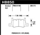 Hawk Ceramic Street Rear Brake Pads - Audi 14-19 Porsche 911 / 2016 Cayman / 17-19 Panamera w/ Carbon Ceramics - HB850Z.655
