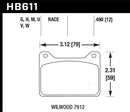 Hawk DTC-30 Race Brake Pads - Wilwood 7912 - HB611W.490