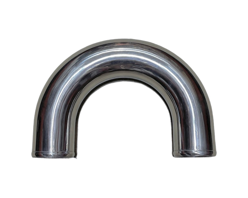 Polished Aluminum Pipe - 180 Degree - 2.25" OD - 1 Foot - IP180225