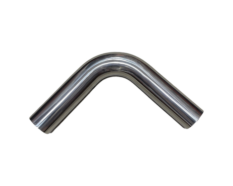 Polished Aluminum Pipe - 90 Degree - 3.50" OD - 2 Foot - IP90350-2FT