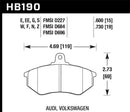 Hawk Blue 9012 Race Front Brake - Audii 5000 S Turbo/4000CS Quattro/Coupe GT / Volkswagen Golf/Jetta/Passat - HB190E.600