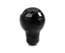 MOMO Nero Tall Black Leather Shift Knob with Black Chrome Insert