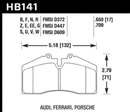 Hawk ER-1 Race Front or Rear Brake Pads - Porsche 911/928/944/968 - HB141D.650