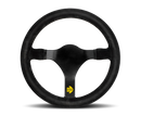 MOMO MOD31 320mm Black Suede Steering Wheel with Black Spokes