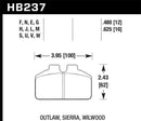 Hawk Black Race Brake Pads - Wilwood BB / AP Racing / Outlaw - HB237M.625