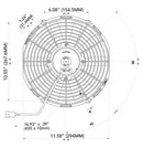 SPAL 6.50" Inch Electric Fan Pusher Style Low Profile 313 CFM 10 Straight Style Blades - 30100374