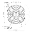 SPAL 12.00" Inch Electric Fan Puller Style Low Profile 861 CFM 10 Straight Style Blades - 30100375