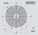 SPAL 14.00" Inch Electric Fan Puller Style Low Profile 1038 CFM 10 Straight Style Blades - 30100385