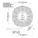 SPAL 7.50" Inch Electric Fan Pusher Style Low Profile 437CFM 10 Paddle Style Blades - 30100393