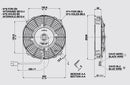 SPAL 7.50" Inch Electric Fan Puller Style Low Profile 407CFM 10 Paddle Style Blades - 30100394