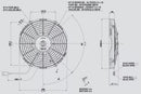 SPAL 10.00" Electric Fan Puller Style High Performance 802 CFM 10-Blade Curved Style - 30100435
