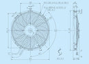 SPAL 12.00" Inch Electric Fan Puller Style Low Profile 909 CFM 10 Curved Style Blades - 30100467