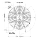 SPAL 13.00" Electric Fan Pusher Style Medium Profile 1250CFM 10 Blade Straight Style Blade - 30101508